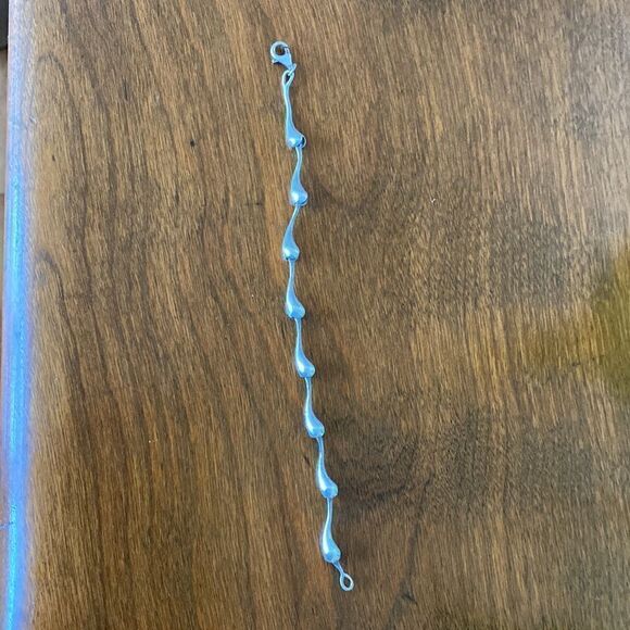 Vintage Scandinavian sterling silver teardrop bracelet - Picture 4 of 5